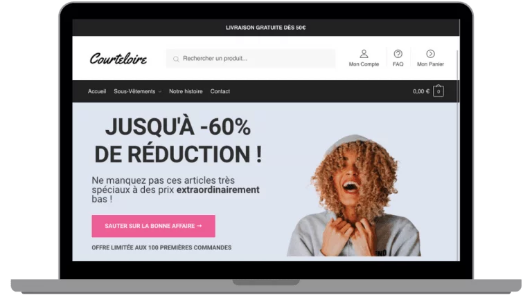 création de site d'achats en ligne Courteloire